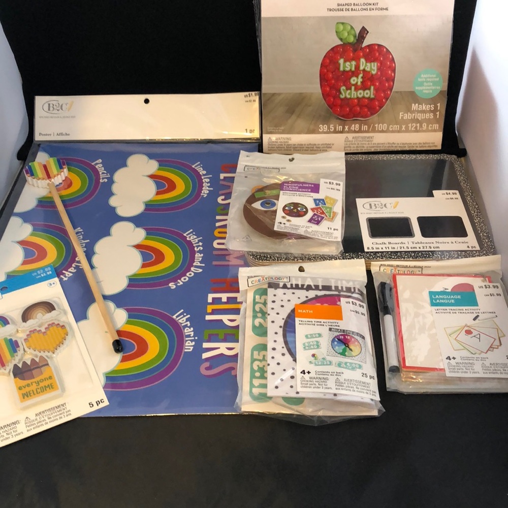 Lot of learning, crafts and chalk boards